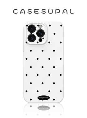 适用于iPhone17promax苹果16小米15新款华为mate70荣耀400手机壳韩系黑色波点vivos30opporeno14一加ACE5菲林