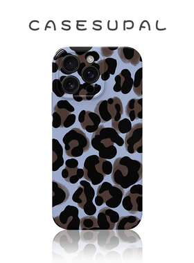 适用于iPhone17promax苹果16小米15新款华为mate70荣耀400手机壳时尚蓝底豹纹vivos30opporeno14一加ACE5菲林