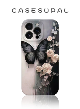 适用于iPhone17promax苹果16小米15新款华为mate70荣耀400手机壳复古暗黑蝴蝶vivos30opporeno14一加ACE5菲林