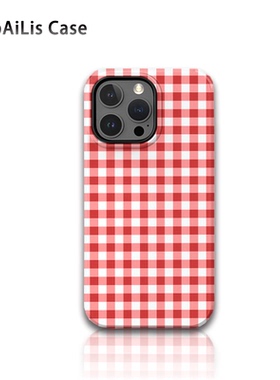 适用iPhone16promax新款苹果15网红手机壳14/13菲林12简约红色格纹11二合一XR防摔xsmax菲林7高级感8plus小众