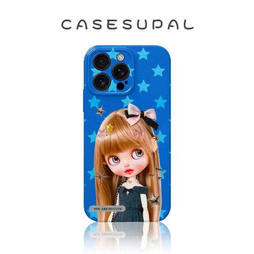 适用于iPhone18苹果17手机壳华为nova16新款oppofindx9菲林荣耀500全包小米17蓝色星星女孩vivos50一加ACE6