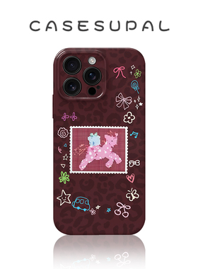 适用iPhone17苹果16手机壳华为mate80新款oppofindx9菲林荣耀500全包小米17豹纹邮票小马vivos50创意一加ACE6