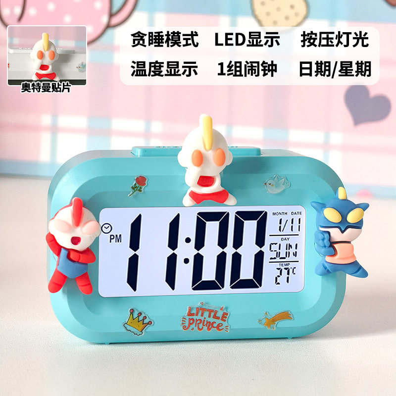 卡通可爱儿童小闹钟｜带日期星期