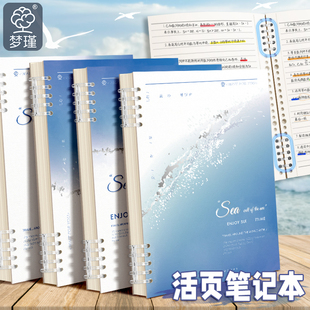 梦瑾B5不硌手活页本可拆卸线圈本活页笔记本本子初中生专用记事纸a5高中生专用可拆环扣本大学生考研日记本