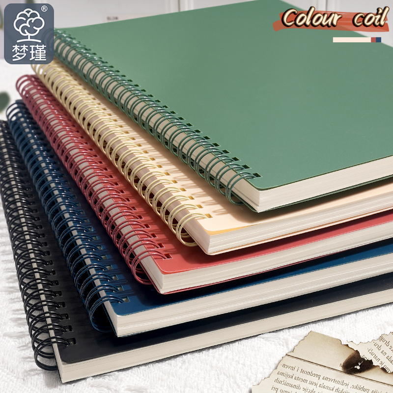 梦瑾新款美式复古线圈本子加厚初高中学生用b5笔记本防水封面课堂笔记大学生考研a5横线本记录办公记事本批发
