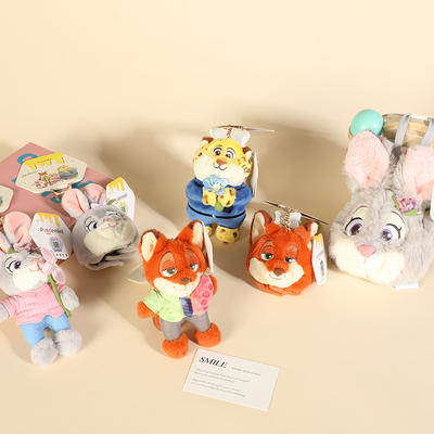 迪士尼正版疯狂动物城朱迪尼克豹警官春日花花挂件玩偶钥匙扣挂饰