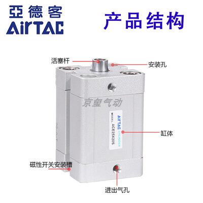 紧凑气缸ACE40/50/6/*80/1005X10X0X50X型80X100内牙/-S