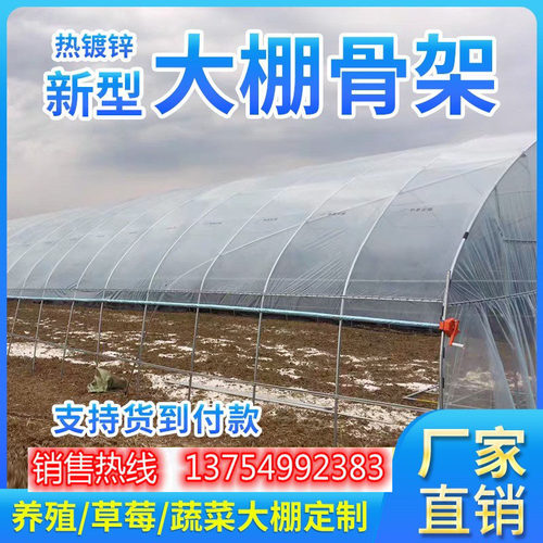 大棚钢管骨架农业蔬菜种植养殖简易圆管椭圆管连体连栋温室保温
