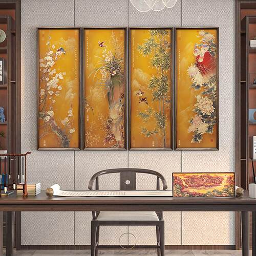 梅兰竹菊四君子客厅客厅装饰画