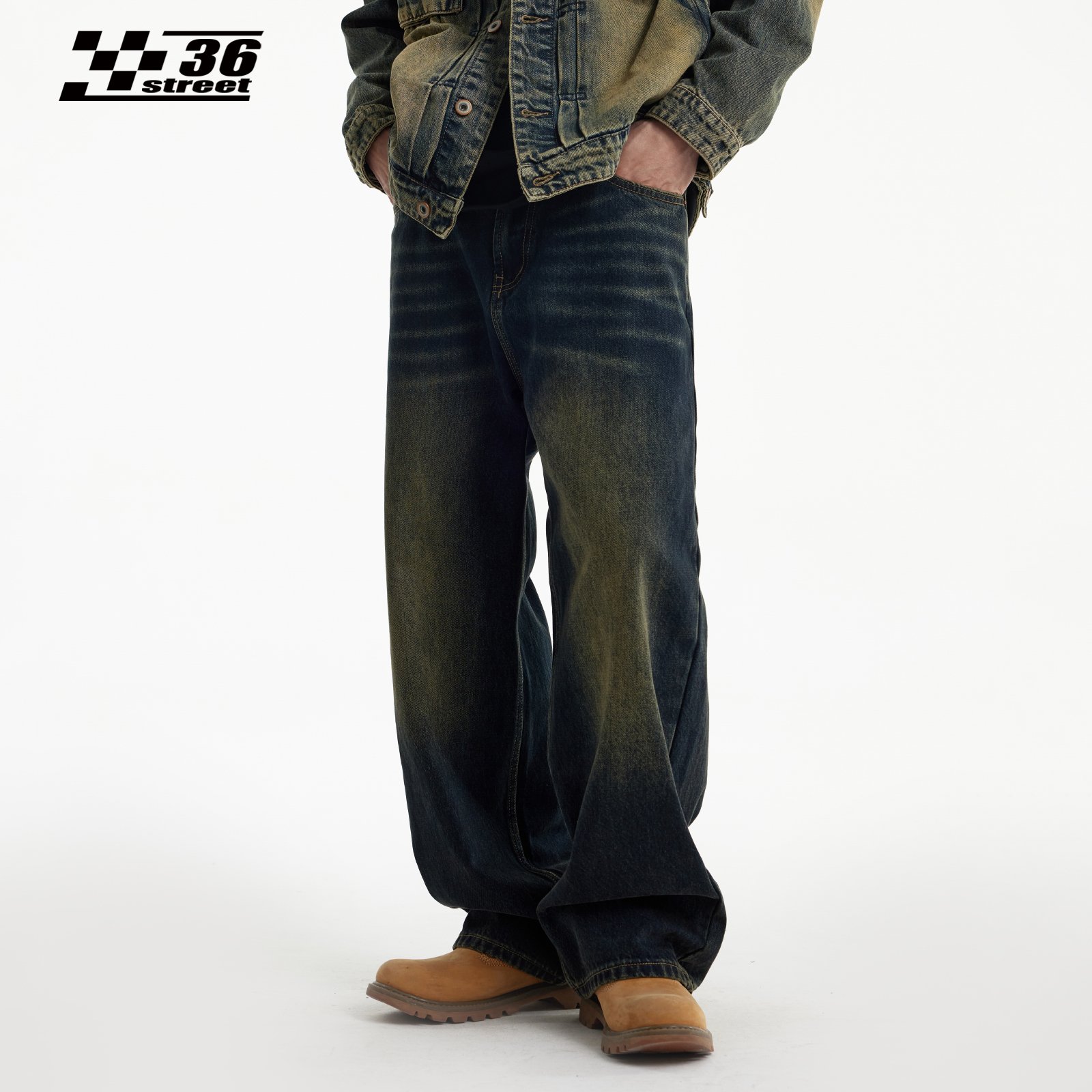 三十六街黄泥马骝猫须牛仔裤潮牌