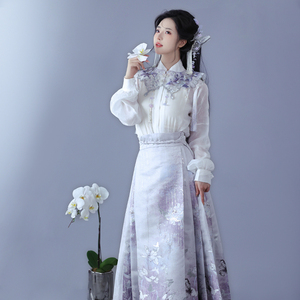 异志阁原创异志录联动【秋月凉】五对褶重工仿妆花织金马面春夏款