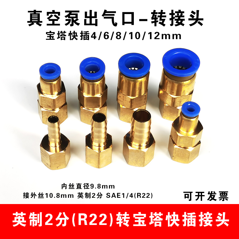 。英制2分SAE1/4转4 6 8 10mm气管快插接头 7/16-20美制转宝塔接-封面