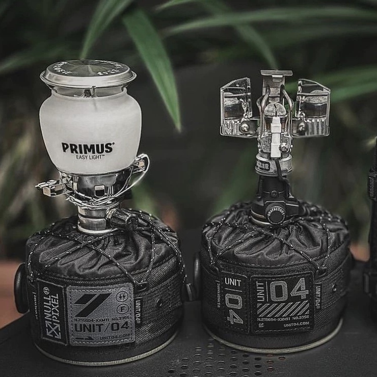 UNIT/04战术黑化迷彩军事化露营230g扁气罐高山罐保护气罐套