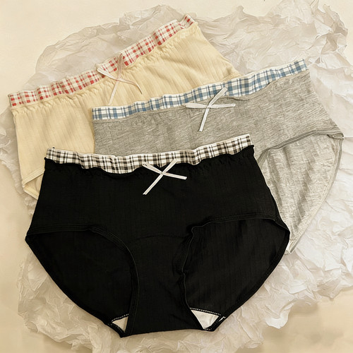 10A抑菌内裤女纯棉加长裆中腰亲肤舒适透气新款可爱中学生女内裤