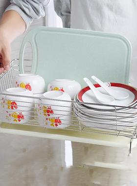 不钢 橱纳碗架沥GD069564水架 厨柜房接水盘大晾碗锈架沥水架单层