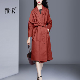 2023年秋季新款时尚风衣外套女中长版韩版修身休闲气质轻薄款外套