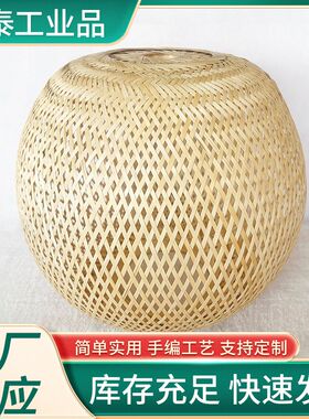 装饰台灯创意竹编j北欧ins禅意新中式卧室床头灯 木质工艺品
