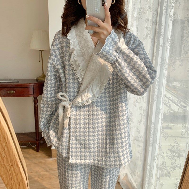 斜襟空气棉月子服冬季加厚纯棉哺乳产后产妇孕妇睡衣春秋家居服冬,孕妇装/孕产妇用品/营养,家居服套装,淘宝优惠券,粉丝福利购,淘宝优惠卷