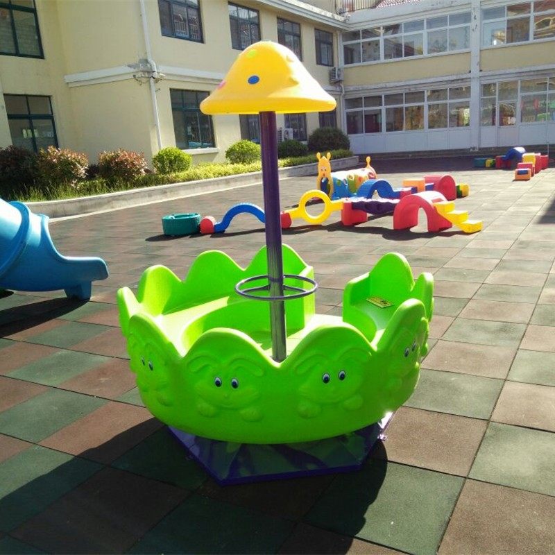 新款旋转木马幼儿园蘑菇转转椅z塑料户外转马儿童玩具室外游乐荡