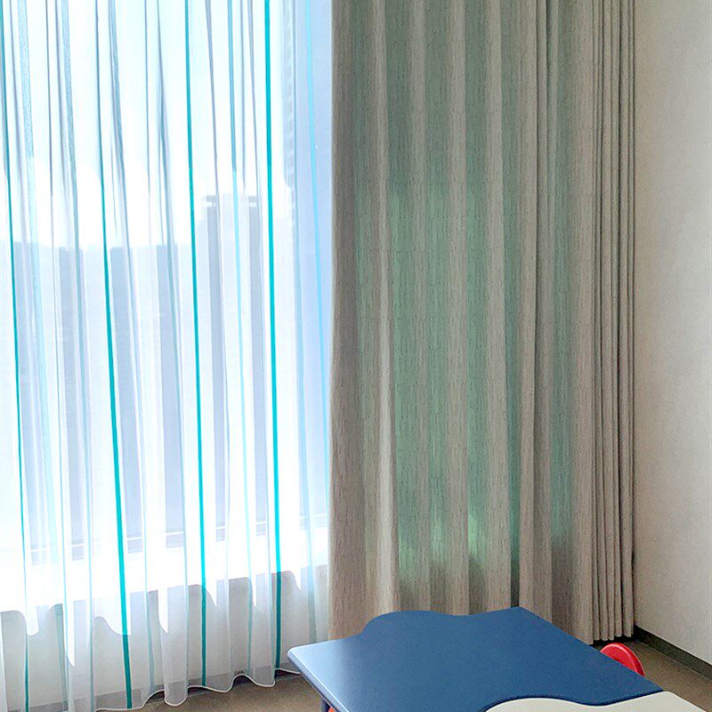 儿童房布c帘纱帘窗帘翠蓝系列客厅卧室高级感高档可爱