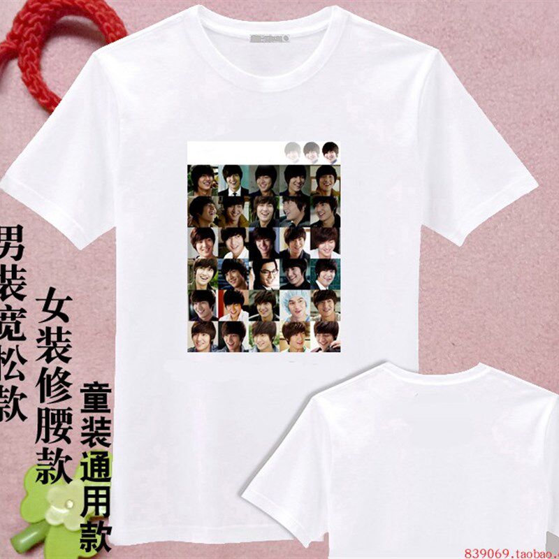 李敏镐头像拼图T恤DIY定做礼物自定义印情侣照片文字运动会文化衫