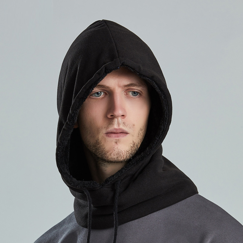 冬天骑车帽子男加绒骑行围脖头套户外防风遮脸护耳一体毛线针织帽