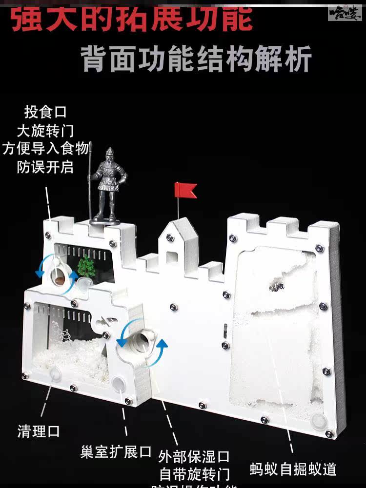 新型蚂蚁工坊城堡生态巢穴巨型蚂蚁窝全异巨首蚁巢平面巢大型别墅