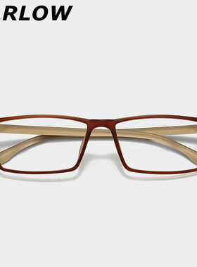 大脸眼镜框男款超大码加宽155mm茶色方框胖子近视眼镜Z男可配度数