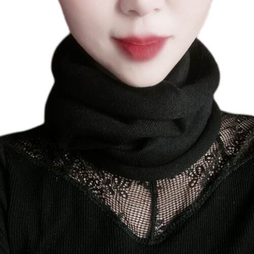 秋冬季羊绒围脖女织套头脖套针保颈暖纯中色百搭假领子KSN老年护