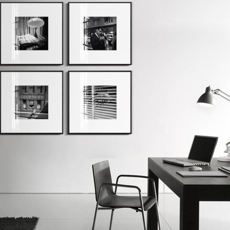 薇薇安黑白照片街头摄影装饰画现A代照片墙北欧挂画正方形工业风图片