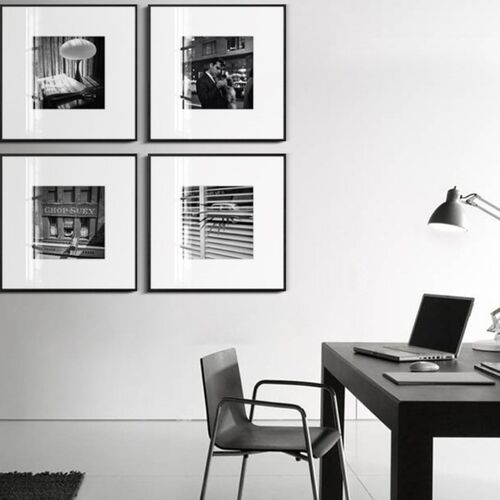 薇薇安黑白照片街头摄影装饰画现A代照片墙北欧挂画正方形工业风
