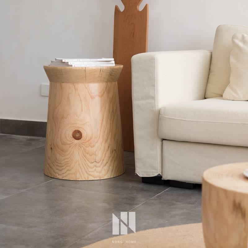北欧实木墩子客厅沙发边几原木树墩茶台阳台小角几创意木头床头柜