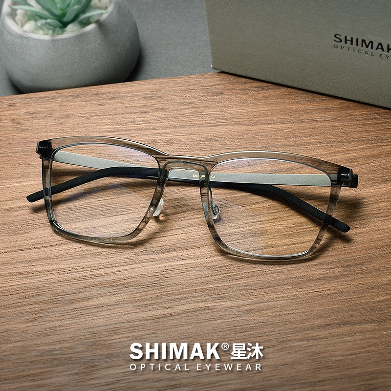 超轻板材眼镜框男款近视纯钛复古无螺丝I全框商务大脸方形厚边成