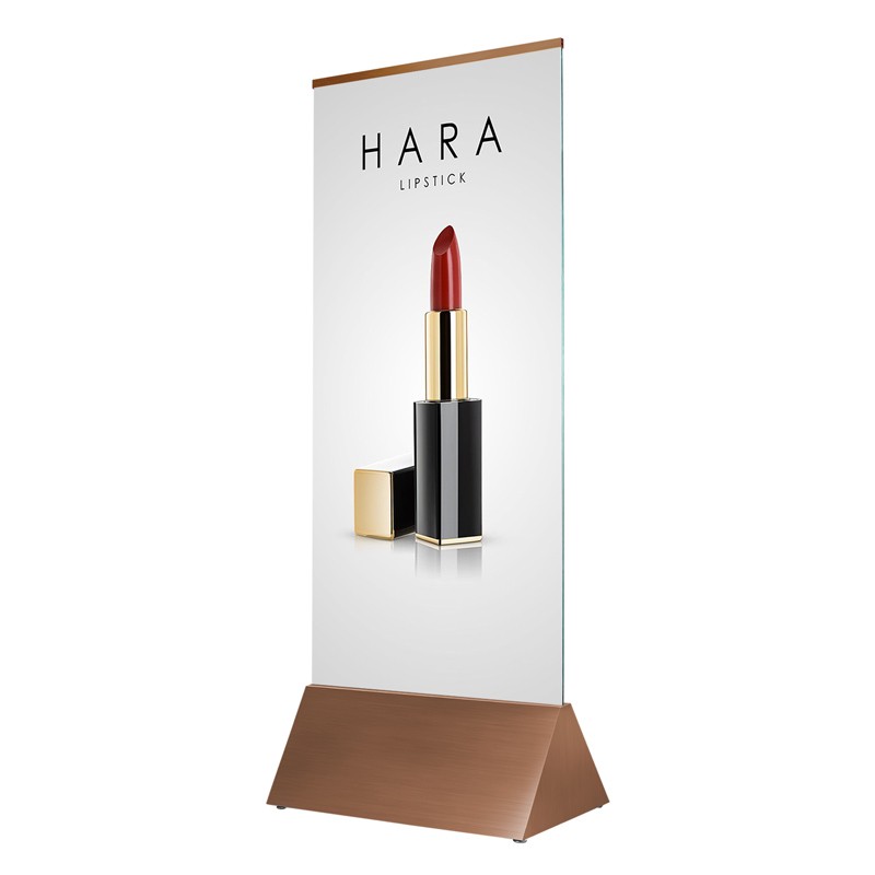 三角商场售楼处不锈钢玻璃立牌海报架框架丽屏展架宣传广告架水牌