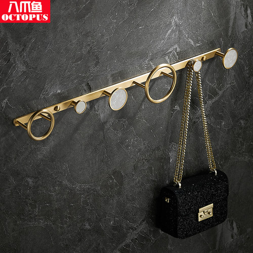 全铜壁挂衣帽架卧室现代门后玄关挂衣架子挂包北欧轻奢多功能挂钩