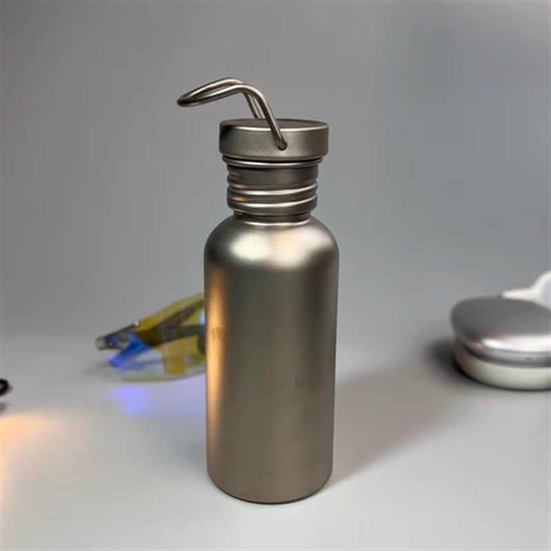 纯钛运动水壶美式复古户外轻量化骑行旅游水杯便携露营野营单层