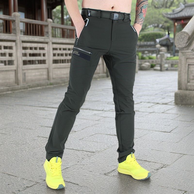 春秋季徒步登山长裤男户外修身速干裤弹力防水透气骑行冲锋裤薄款