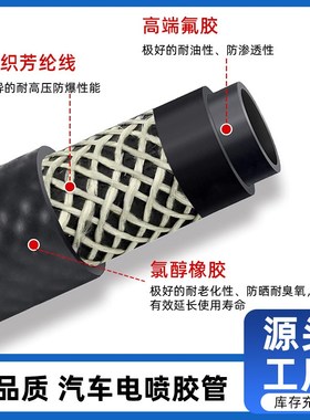 汽车燃油电喷管氟橡胶芳纶线氯醇FKM/ECNO高压防爆汽油管软管