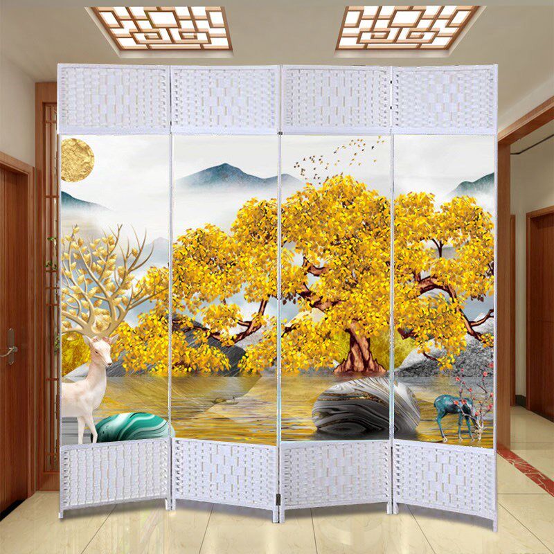 中式屏风c隔断简约现代小客厅卧室进门玄关可折叠移动挡板墙家用