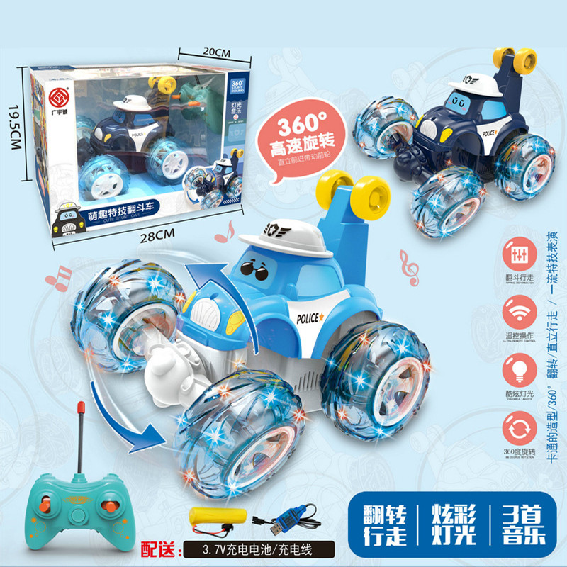 充电360度旋转玩具车特s技儿童遥控翻滚车越野音乐灯光男女孩礼物
