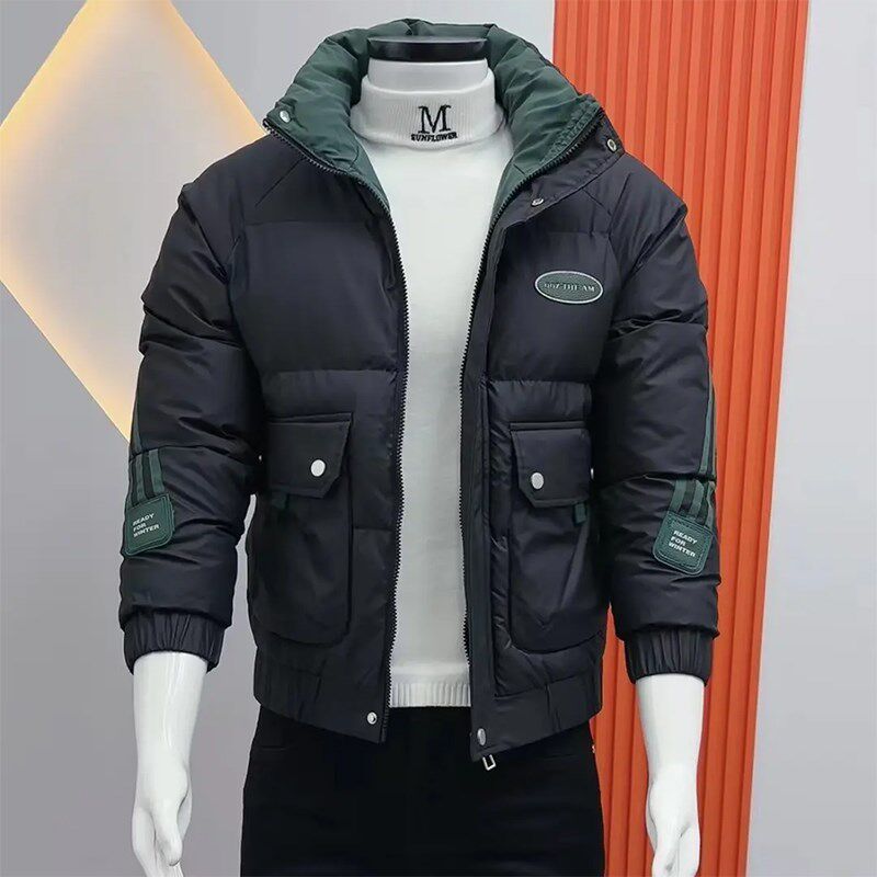 时尚男士棉服冬季新款韩版修身加厚保暖休闲百搭潮牌帅气短款棉衣