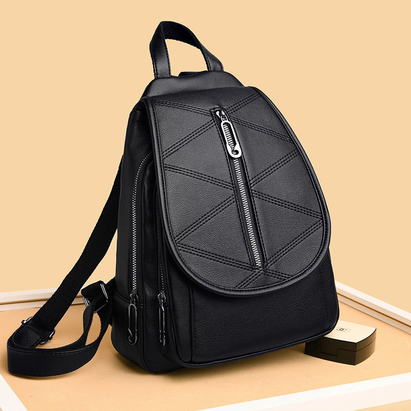 正品真皮双肩包女2020年新款韩版大容量软皮书包潮百搭羊皮小背包