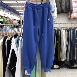 学生高街宽松显瘦束脚哈伦卫裤 子男女春秋新款 300斤休闲裤 特大码