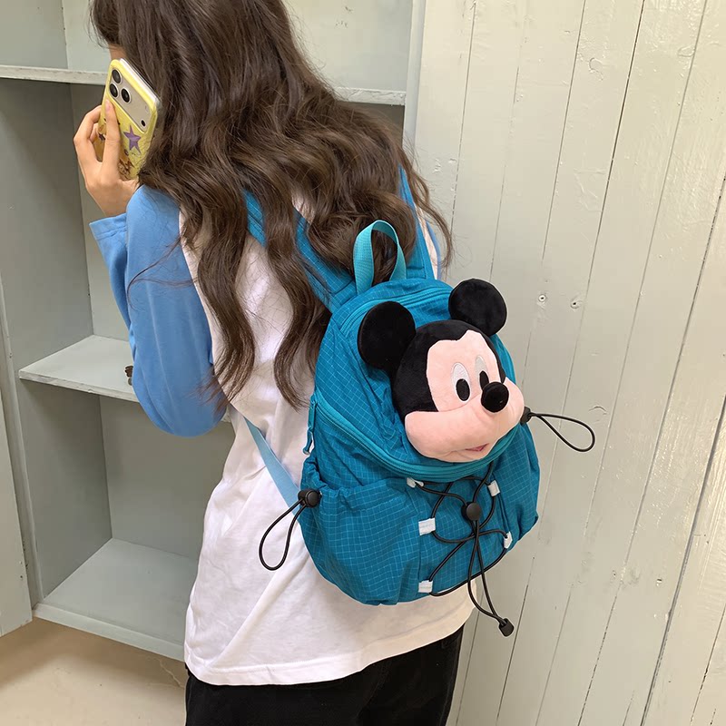 可爱米奇双肩包女2026新款轻便大容量卡通学生背包通勤防水书包