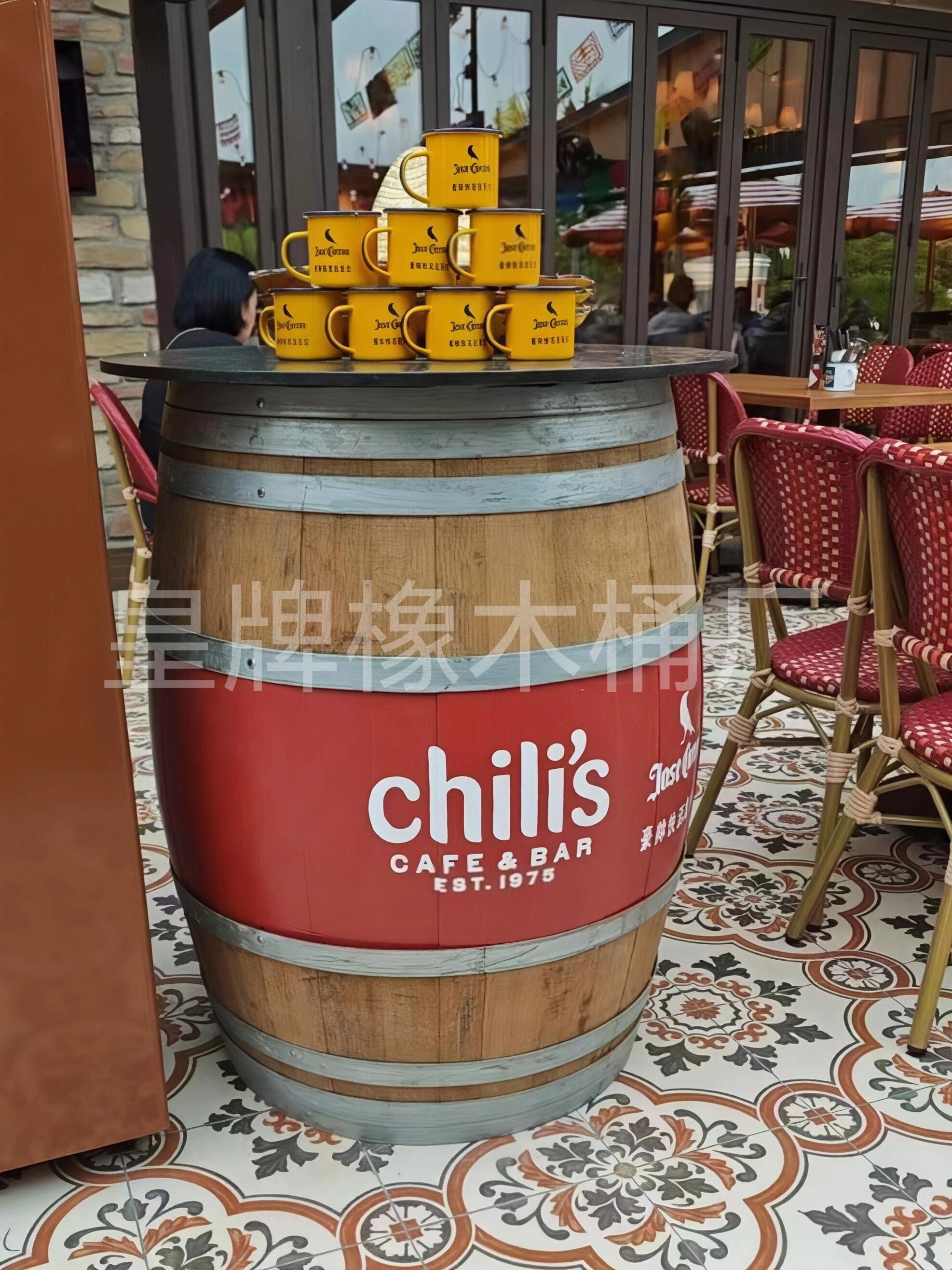 实木橡木桶桌装饰空桶酿酒进口摆件红酒桶自酿葡萄无内胆圆桌定制