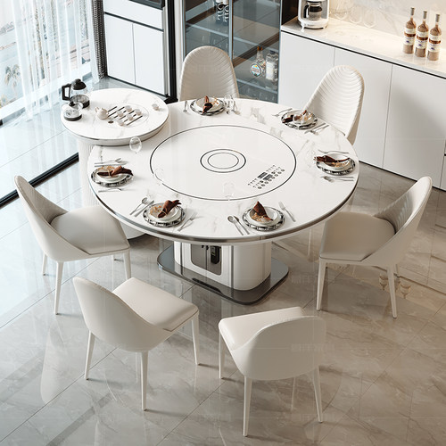 岛台餐桌多功能方圆两用带电磁炉