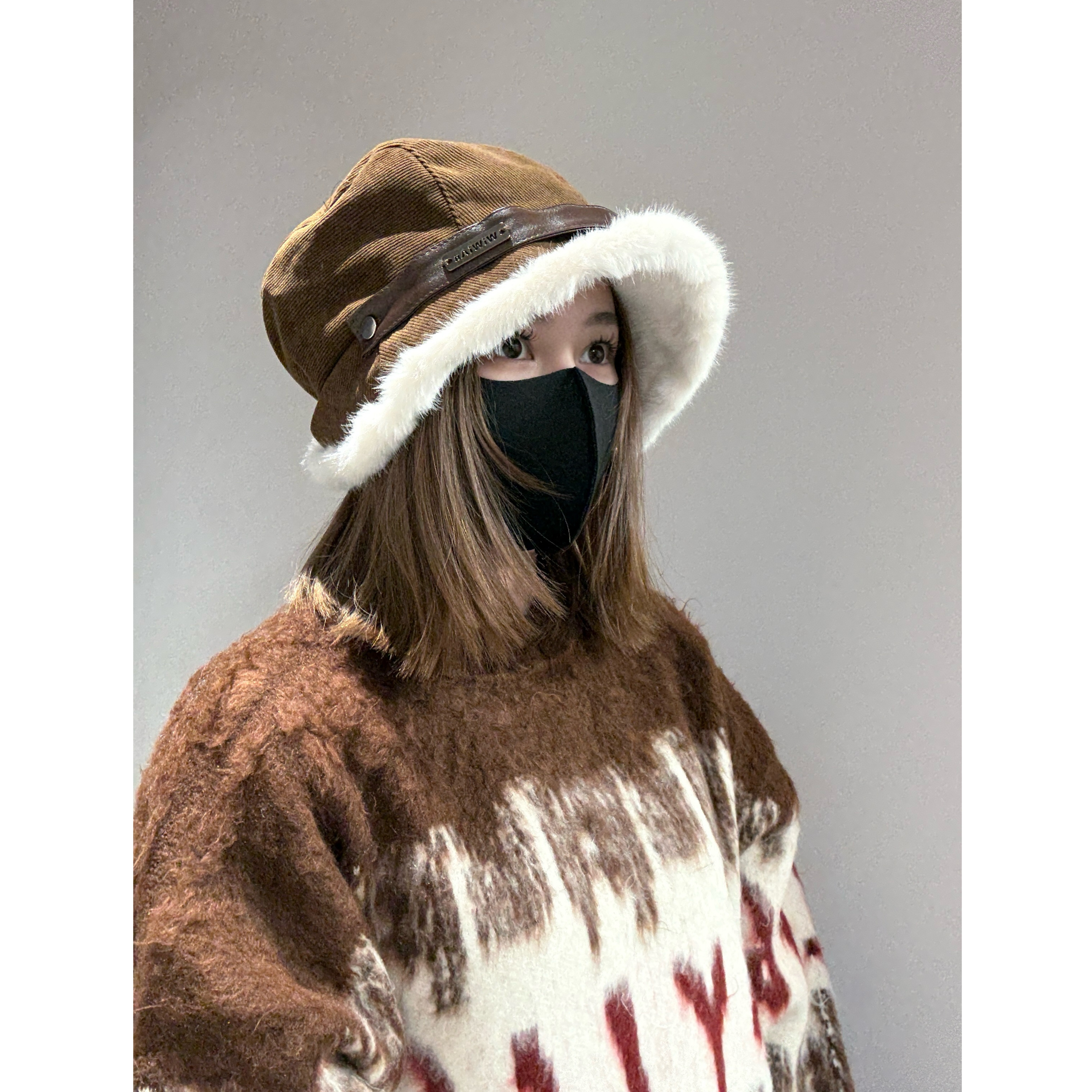 百搭日常灯芯绒保暖帽子