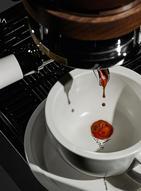 MUVNA慕威纳 意式卡蕾latte咖啡陶瓷拿铁杯280ml压纹艺术拉花杯