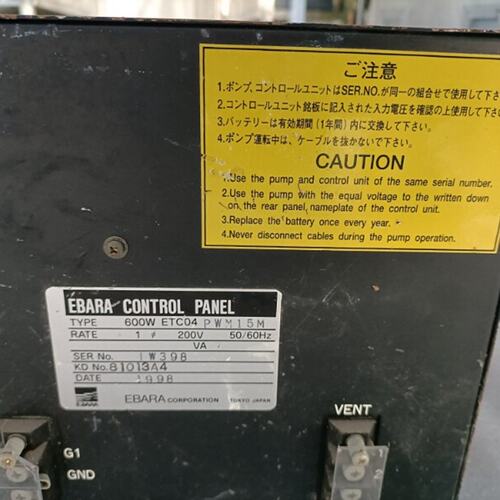 议价Ebara涡轮泵控制面板，型号ETC04 PWM15M，60