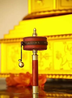 右挽狂澜新款迷你小手摇转经简轮纯皮手缝精工超轻手持转金筒藏式